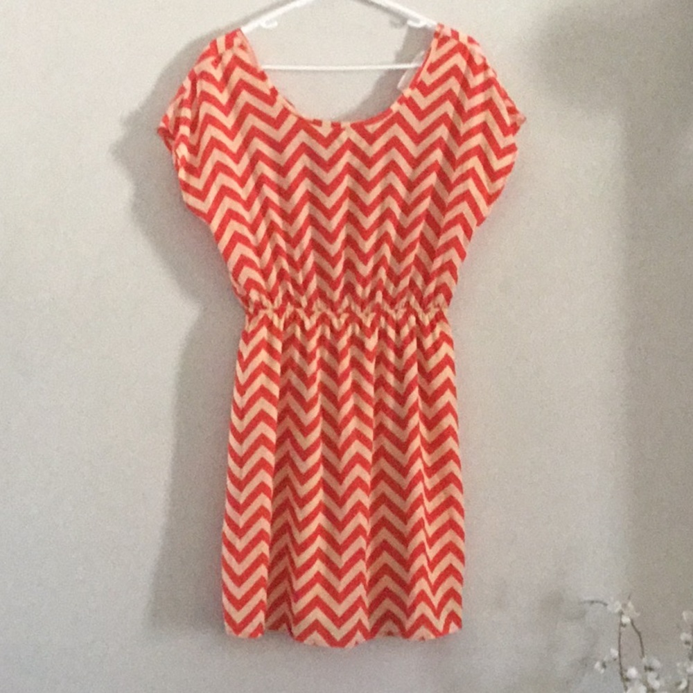 Striped dress with bow detail on back